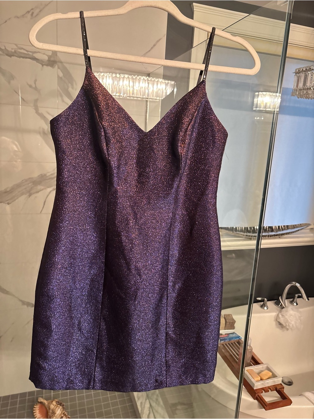 Top Shop size 4 sparkling powerful💜💜💜 purple mini dress slip style